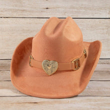 Load image into Gallery viewer, Western Heart Buckle Cowboy Hat: BK