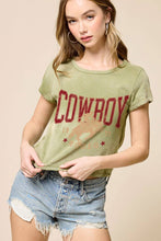 Load image into Gallery viewer, Cowboy 1977 Rodeo Western Graphic Potassium Spray Faux Crop: ESPRESSO / L