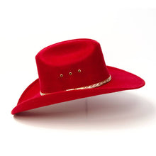 Load image into Gallery viewer, Red Felt Finish Western Cattleman Hat: K