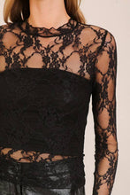 Load image into Gallery viewer, Layer Me Lace High Neck Top 2: Black / S