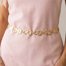 Load image into Gallery viewer, Textured Flower Link Chain Belt: G