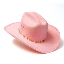 Load image into Gallery viewer, Pink Felt Finish Western Cattleman Hat: K