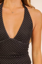 Load image into Gallery viewer, Polka Dot Mesh V-Neck Halter Top: Pink/White / M