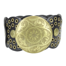 Load image into Gallery viewer, Wide Boho Disc Leather Belt Vintage 7Pc Pack RMB DSC 3003