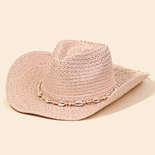 Load image into Gallery viewer, Cowrie Shell Straw Braided Cowboy Hat: IV