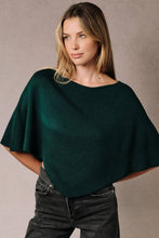Load image into Gallery viewer, Slouchy Boat Neck Knit Pullover Poncho Top: Black / M