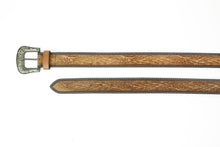 Load image into Gallery viewer, Tan Tooled Leather Floral Belt Unisex Western RMB 14-2502