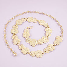 Load image into Gallery viewer, Textured Flower Link Chain Belt: G