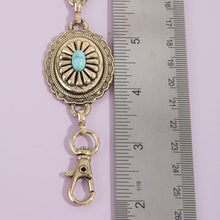 Load image into Gallery viewer, Oval Turquoise Concho Statement Chain Belt: S