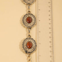 Load image into Gallery viewer, Oval Amber Stud Concho Western Chain Belt: GBR