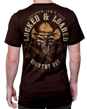 Load image into Gallery viewer, Country Boy® Men's Cotton Tee CB Locked &amp; Loaded Hat Brown: Dark Chocolate / MD