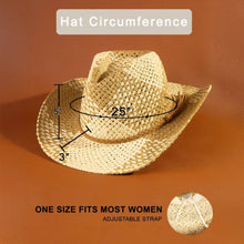 Load image into Gallery viewer, Two Tone Straw Braided Patches Cowboy Hat: IV