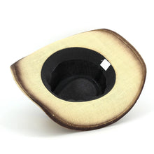 Load image into Gallery viewer, Floral Concho Band Two Tone Straw Cowboy Hat: BE
