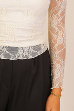Load image into Gallery viewer, Layer Me Lace High Neck Top : Ivory / M