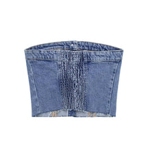 Load image into Gallery viewer, Denim Corset Top: Blue / Missy / XS
