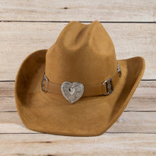 Load image into Gallery viewer, Western Heart Buckle Cowboy Hat: BK