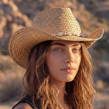 Load image into Gallery viewer, Cowrie Shell Straw Braided Cowboy Hat: IV