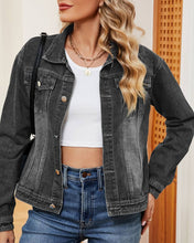 Load image into Gallery viewer, Vintage Gradient Lapel Wash Denim Jacket: DarkBlue / S