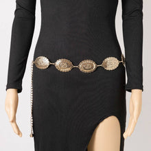 Load image into Gallery viewer, Oval Western Concho Disc Chain Belt: G