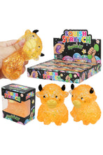 Load image into Gallery viewer, Baby Highland Cow Glitter Thick Maltose Putty Filled Squishy: ORANGE / ONE SIZE