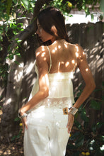 Load image into Gallery viewer, BRIELLE Babydoll Embroidered Mesh Lace Trim V-Neck Cami Top: CREAM / 3 SMALL • 2 MEDIUM • 1 LARGE