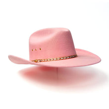 Load image into Gallery viewer, Pink Felt Finish Western Cattleman Hat: K