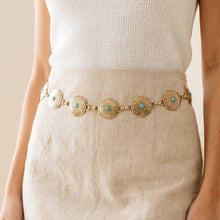Load image into Gallery viewer, Floral Disc Western Chain Belt: G