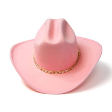 Load image into Gallery viewer, Pink Felt Finish Western Cattleman Hat: K
