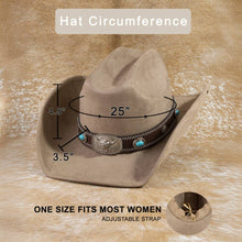 Load image into Gallery viewer, Western Cowboy Hat With Longhorn Buckle Concho: LBR