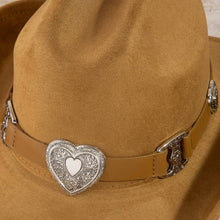 Load image into Gallery viewer, Western Heart Buckle Cowboy Hat: BK