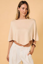 Load image into Gallery viewer, Slouchy Boat Neck Knit Pullover Poncho Top: IVORY / M