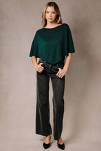 Load image into Gallery viewer, Slouchy Boat Neck Knit Pullover Poncho Top: Black / M
