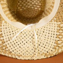Load image into Gallery viewer, Two Tone Straw Braided Patches Cowboy Hat: IV