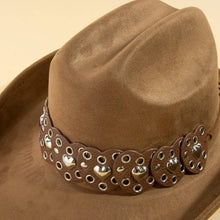 Load image into Gallery viewer, Heart Strap Belt Western Cowboy Hat: BR