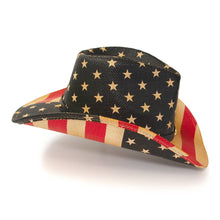 Load image into Gallery viewer, Red, Brown &amp; Blue Americana Straw Western Hat: L/XL
