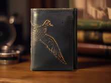 Load image into Gallery viewer, Mallard Burnished Leather Trifold Wallet