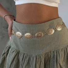 Load image into Gallery viewer, Oval Western Concho Disc Chain Belt: G