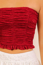 Load image into Gallery viewer, Lace Strapless Crop Top 3: Red / M