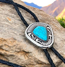 Load image into Gallery viewer, Western Cowboy TRIANGLE TURQUOISE Bolo Tie