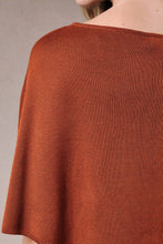 Load image into Gallery viewer, Slouchy Boat Neck Knit Pullover Poncho Top: Black / L