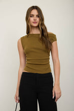 Load image into Gallery viewer, ASYMMETRIC BOAT NECK FITTED KNIT SWEATER TOP: BLACK