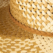 Load image into Gallery viewer, Two Tone Straw Braided Patches Cowboy Hat: IV