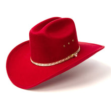 Load image into Gallery viewer, Red Felt Finish Western Cattleman Hat: K