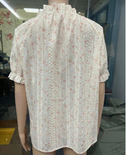 Load image into Gallery viewer, Ruffle floral blouse top: Begie / M