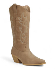 Load image into Gallery viewer, Women's High Chunky Heel Cowboy Boots FL-CREEK-15: TAUPE / A12