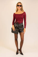Load image into Gallery viewer, Romance Lace Drawstring Top 3: Burgundy / M