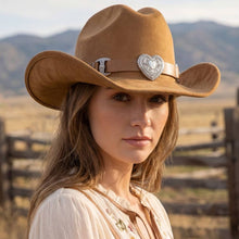 Load image into Gallery viewer, Western Heart Buckle Cowboy Hat: BR