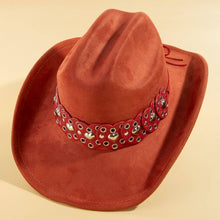 Load image into Gallery viewer, Heart Strap Belt Western Cowboy Hat: BR