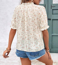 Load image into Gallery viewer, Ruffle floral blouse top: Begie / M