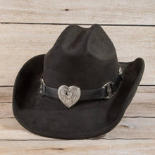 Load image into Gallery viewer, Western Heart Buckle Cowboy Hat: BK